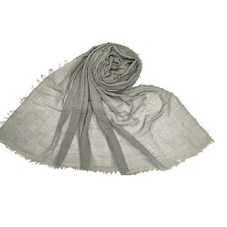 Plain stole in crinkled cotton fabric - Green